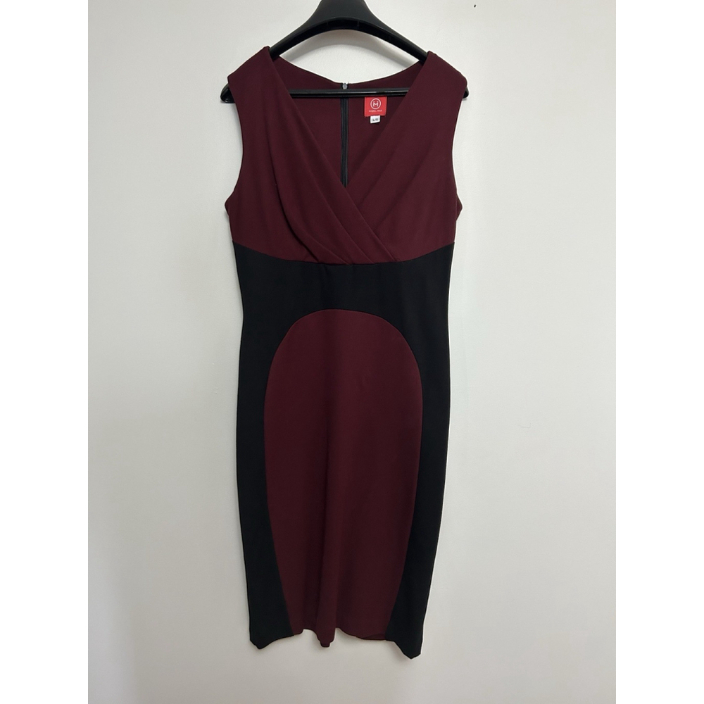 Hazel Mae Bodycon Office Siren Curve Hugging V-Neck Night Out Midi Dress LG